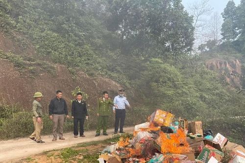 Hà Giang tiêu hủy lượng lớn hàng hóa không rõ nguồn gốc và quá hạn sử dụng