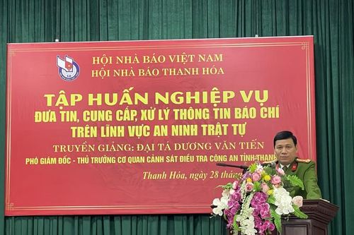 60 nhà báo, phóng viên tại Thanh Hóa được tập huấn nghiệp vụ báo chí về an ninh trật tự