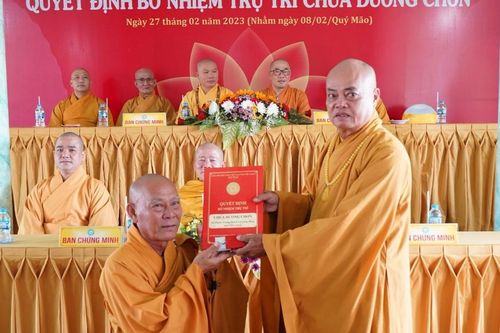 Tiền Giang: Lễ công bố quyết định bổ nhiệm trụ trì chùa Dương Chơn