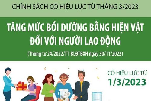 Tăng mức bồi dưỡng bằng hiện vật đối với người lao động