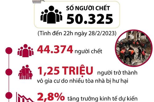 Hơn 50.000 người thiệt mạng trong động đất tại Thổ Nhĩ Kỳ và Syria