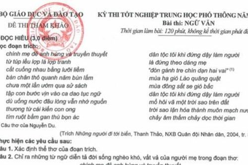 Hướng dẫn giải đề thi tham khảo môn Ngữ văn