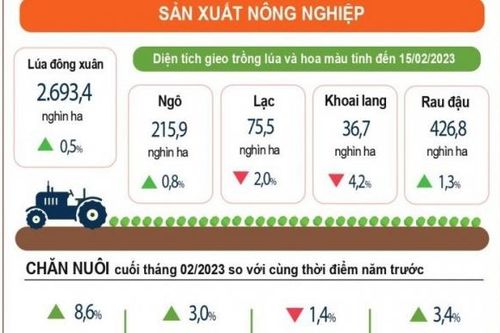 Inforgraphics: Sản xuất nông nghiệp 2 tháng đầu năm 2023