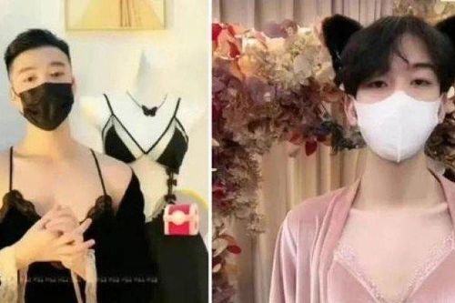 Mặc váy ngủ, áo ngực bán hàng: Dàn mẫu nam Trung Quốc đang tranh việc làm của hội chị em?