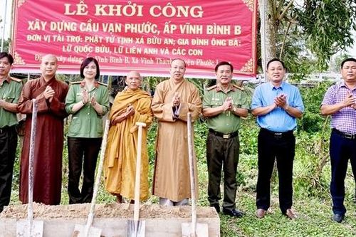 Công an tỉnh Bạc Liêu vận động xây dựng cầu giao thông nông thôn