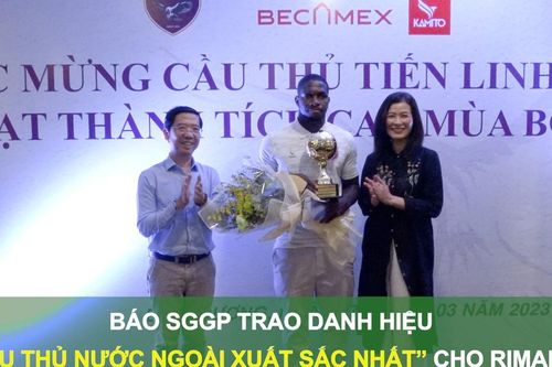 Báo SGGP trao danh hiệu 'Cầu thủ nước ngoài xuất sắc nhất' cho Rimario