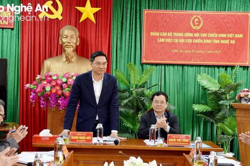 Trung ương Hội Cựu chiến binh Việt Nam làm việc tại tỉnh Nghệ An