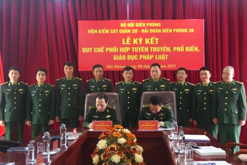 Viện Kiểm sát Quân sự BĐBP, Hải đoàn Biên phòng 38 ký kết quy chế phối hợp tuyên truyền, phổ biến, giáo dục pháp luật
