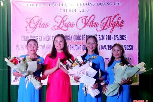 Hội LHPN phường Quảng Cát p hát động thực hiện công trình, phần việc chào mừng 75 năm ngày thành lập Đảng bộ phường