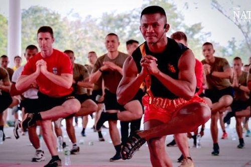 Lính Mỹ học võ Muay Thái trong tập trận Hổ mang Vàng 2023