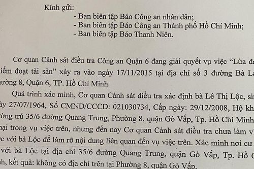 Tìm nạn nhân trong vụ lừa đảo chiếm đoạt tài sản xảy ra hơn 7 năm trước