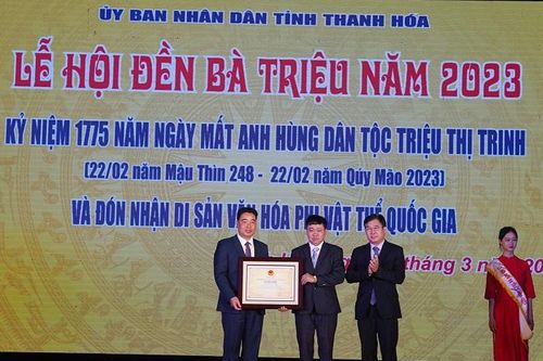 Lễ hội Đền Bà Triệu đón nhận danh hiệu Di sản văn hóa phi vật thể quốc gia