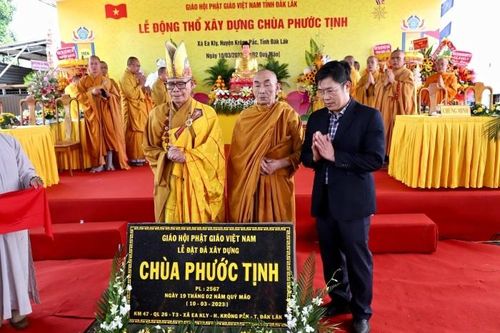 Đắk Lắk: Lễ động thổ xây dựng ngôi Tam bảo chùa Phước Tịnh