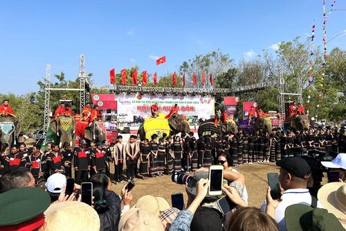 Sôi nổi Hội voi Buôn Đôn và đua thuyền độc mộc huyện Lắk