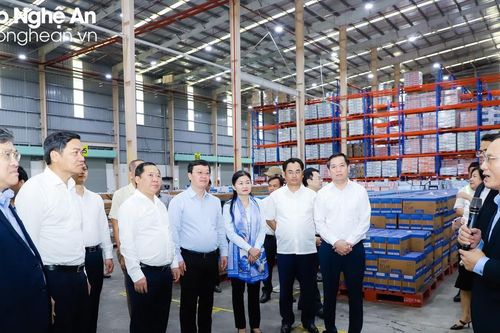 Các đồng chí Ủy viên dự khuyết Ban Chấp hành Trung ương Đảng khảo sát chuỗi dự án nông nghiệp ứng dụng công nghệ cao tại huyện Nghĩa Đàn