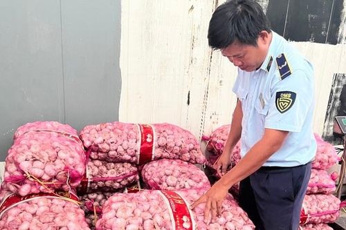 Thu giữ trên 1,2 tấn tỏi khô dán nhãn nước ngoài