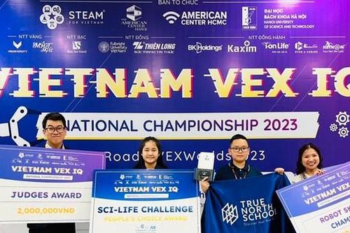 Hai tween lớp 6 giành giải thưởng lớn tại VEX IQ Robotics toàn quốc 2023