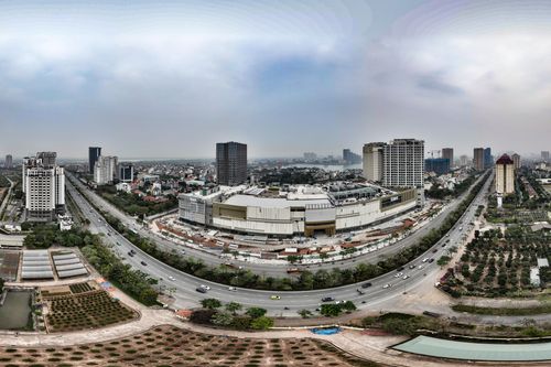 Nhìn từ flycam công trường dự án trung tâm thương mại khủng nhìn thẳng ra hồ Tây