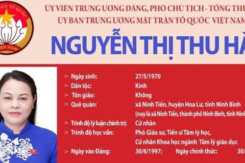 Phó Chủ tịch - Tổng Thư ký UBTƯ MTTQ Việt Nam Nguyễn Thị Thu Hà