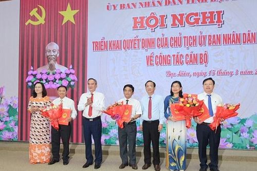 Bạc Liêu bổ nhiệm, điều động, phân công nhiều cán bộ