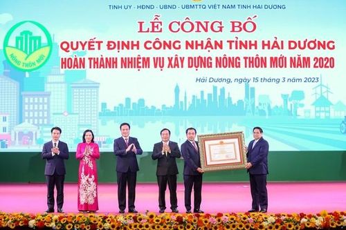 Hải Dương trở thành tỉnh thứ 5 hoàn thành xây dựng nông thôn mới