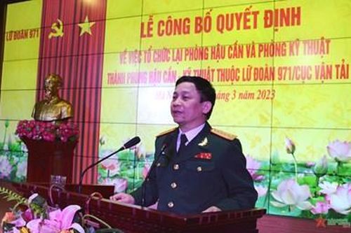 Lữ đoàn 971: Chính thức tổ chức lại Phòng Hậu cần và Phòng Kỹ thuật thành Phòng Hậu cần - Kỹ thuật