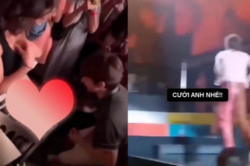 Nam ca sĩ 'đứng hình' khi đang hát thì cặp đôi khán giả mượn micro để cầu hôn nhau