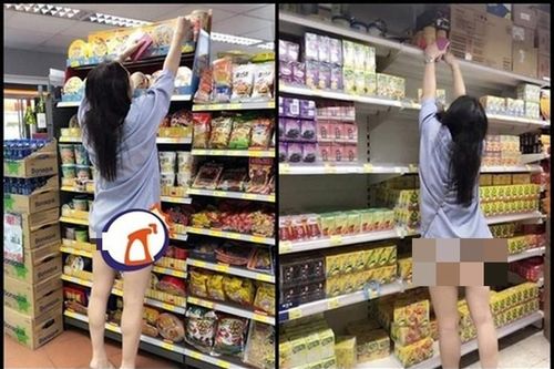 Đi siêu thị, cô gái mặc hớ hênh khiến người nhìn ngượng đỏ mặt
