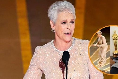 Màn ăn mừng thắng giải Oscar khiến 'Nữ phụ xuất sắc' Jamie Lee Curtis bị trẹo chân
