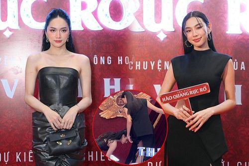 Hương Giang cứu nguy cho Thùy Tiên khi gặp sự cố trang phục tại thảm đỏ phim Đàm Vĩnh Hưng