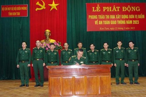 BĐBP Kon Tum: Phát động phong trào thi đua xây dựng đơn vị điểm về an toàn giao thông năm 2023