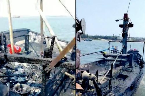 Tàu cá bất ngờ bốc cháy trên biển Hà Tĩnh