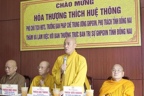 Đồng Nai: Hòa thượng Thích Huệ Thông làm việc cùng Thường trực Ban Trị sự Phật giáo tỉnh