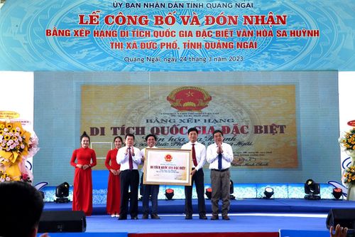 Quảng Ngãi: Công bố và đón nhận Bằng xếp hạng Di tích Quốc gia đặc biệt Văn hóa Sa Huỳnh