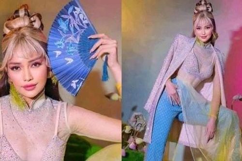 Hoa hậu Ngọc Châu mặc áo dài xuyên thấu, bị chê dung tục