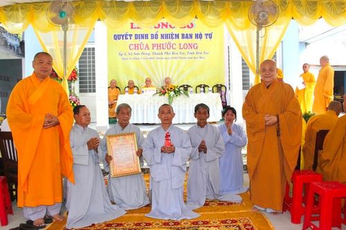 Bến Tre: Lễ trao quyết định bổ nhiệm Ban Hộ tự chùa Phước Long