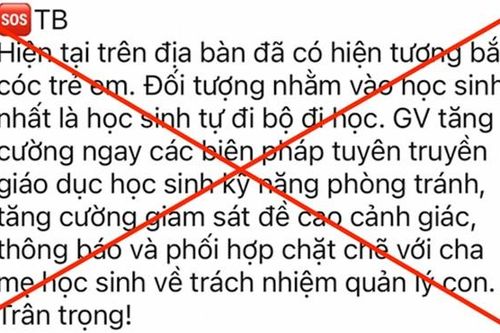 Làm rõ đối tượng lan truyền tin giả 'bắt cóc trẻ em' ở quận Hoàng Mai (Hà Nội)