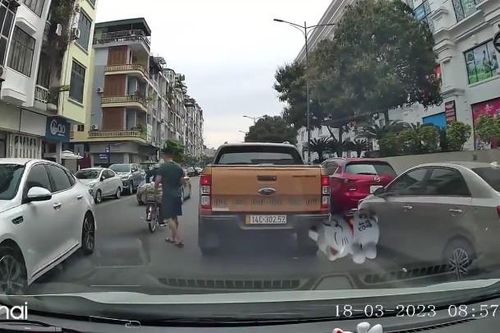 Nóng trên đường: Ngao ngán với kiểu đỗ xe 'kệ đời' của tài xế bán tải