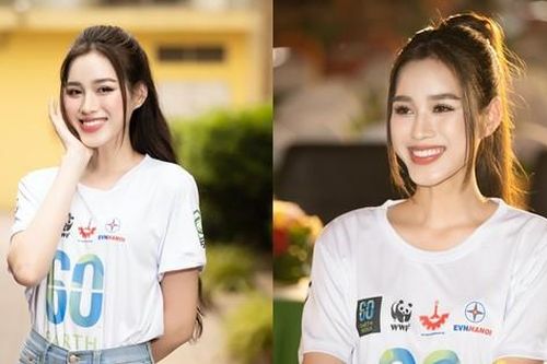 Diện trang phục giản dị, Hoa hậu Đỗ Thị Hà vẫn hút trọn sự chú ý bởi nhan sắc trong veo
