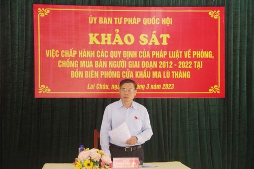 Khảo sát việc chấp hành các quy định của pháp luật về phòng, chống mua bán người trên địa bàn biên giới tỉnh Lai Châu