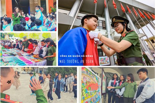 Những hình ảnh ấn tượng về mô hình 'Mái trường an toàn' ở quận Hà Đông