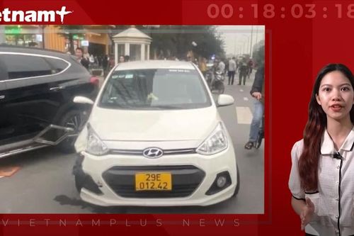 Tài xế taxi tông bảo vệ khu đô thị ở Hà Nội có nồng độ cồn kịch khung
