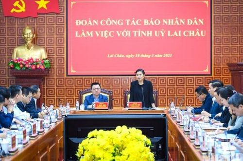 Đoàn công tác Báo Nhân Dân làm việc với Tỉnh ủy Lai Châu về công tác phối hợp tuyên truyền