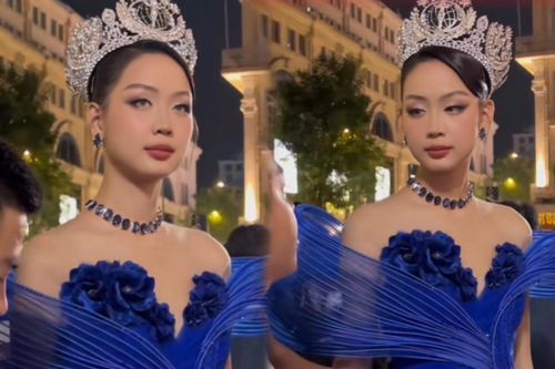 Hoa hậu Bảo Ngọc trang điểm như 'buồn ngủ' khi dự thảm đỏ Lễ Cống Hiến 2023