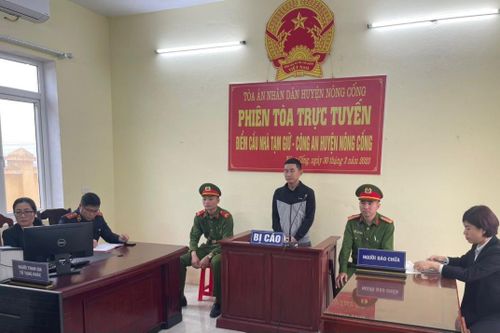 TAND huyện Nông Cống xét xử 5 vụ án theo hình thức trực tuyến
