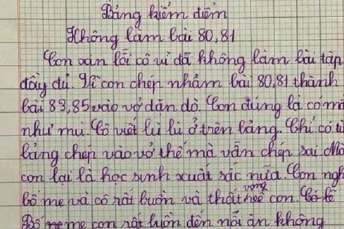 Bản kiểm điểm của học trò khi lỡ chép sai bài tập khiến CĐM cười ngất: Cô muốn giận cũng không giận nổi