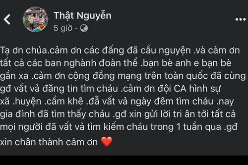 Phú Thọ: Đã tìm thấy cháu gái lớp 8 sau 1 tuần mất tích