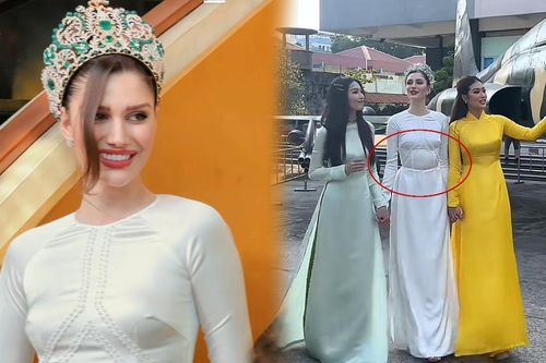 Vừa đến Việt Nam, đương kim Miss Grand gặp ngay sự cố khi diện áo dài