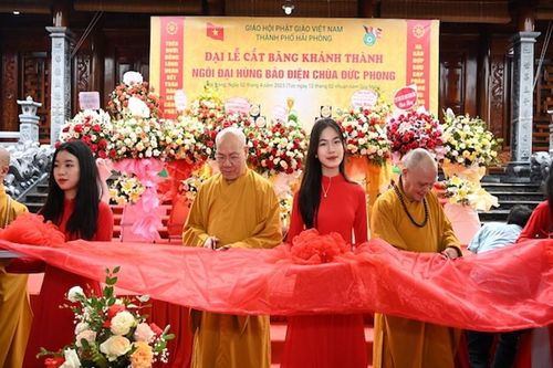 Hải Phòng: Cắt băng khánh thành ngôi đại hùng bảo điện chùa Đức Phong (Sùng Nha tự)
