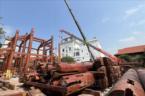 Quảng Ngãi: Tháo dỡ tòa nhà gỗ lớn xây dựng trái phép trên đất lúa